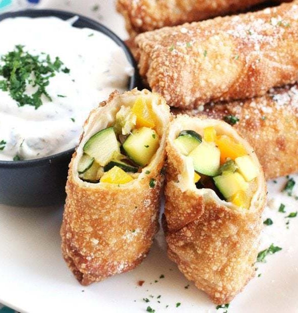 Grilled Vegetable Egg Rolls