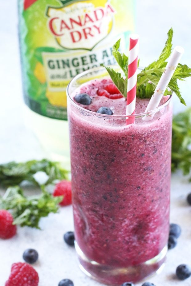 Mixed Berry Ginger Lemonade Frozen Mocktail