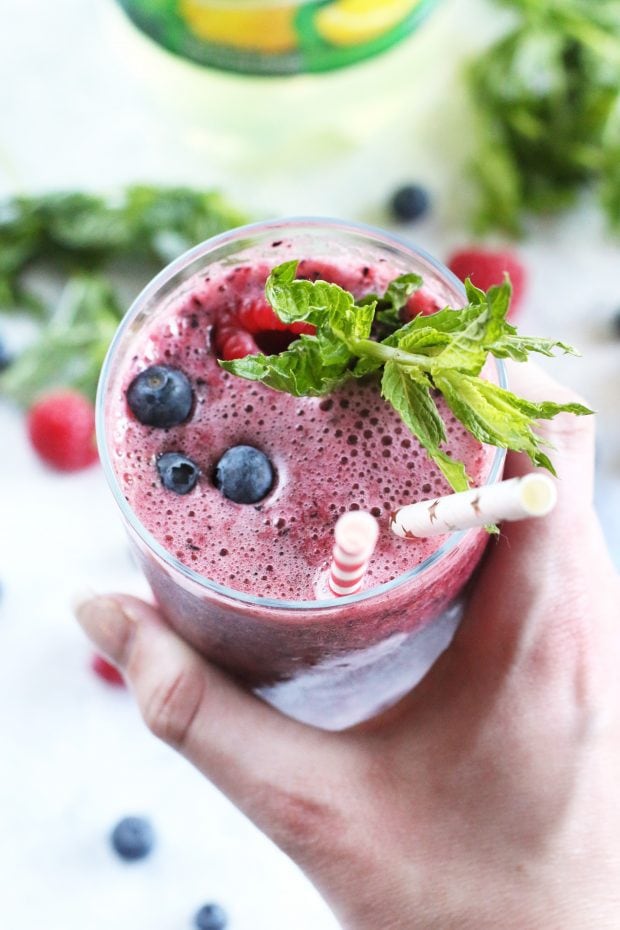 Mixed Berry Ginger Lemonade Frozen Mocktail