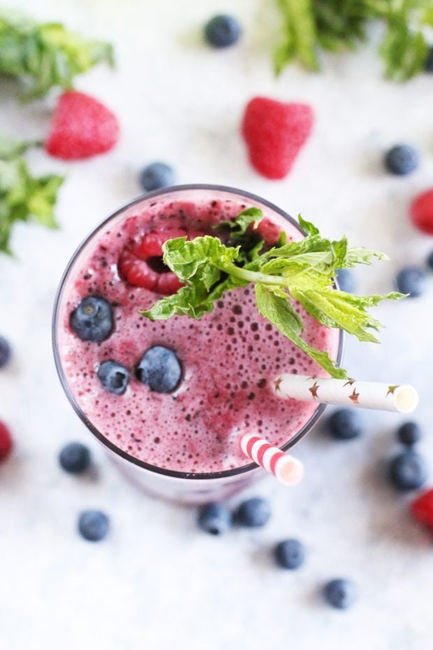 Mixed Berry Ginger Lemonade Frozen Mocktail