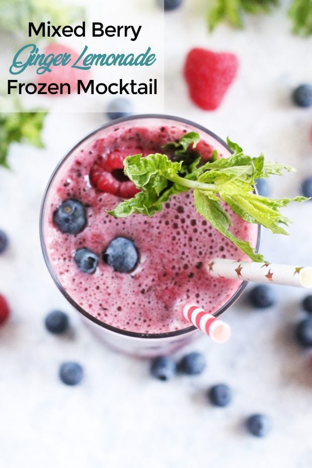 Mixed Berry Ginger Lemonade Frozen Mocktail