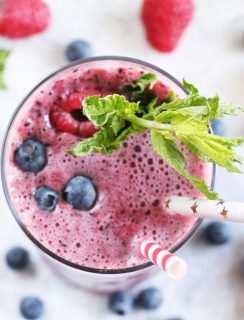 Mixed Berry Ginger Lemonade Frozen Mocktail