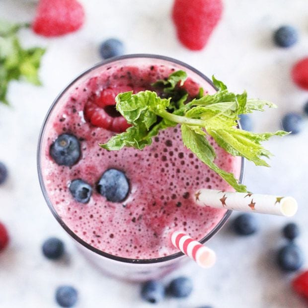 Mixed Berry Ginger Lemonade Frozen Mocktail