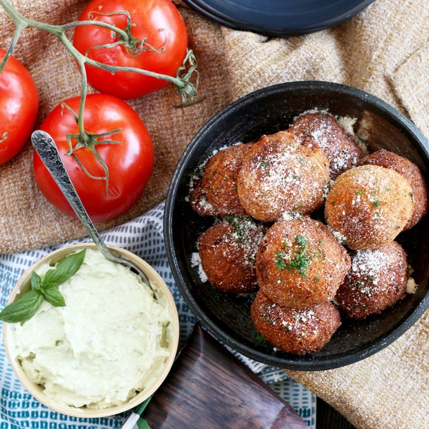 Parmesan Tomato Cauliflower Arancini