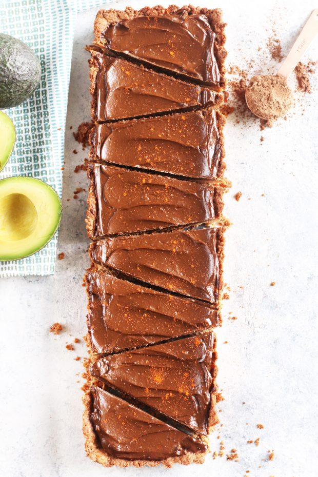 Spicy Chocolate Avocado Tart