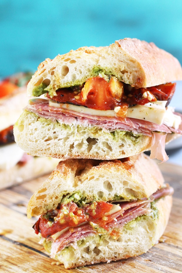Grilled Tomato Italian Grinder Sandwich | Cake 'n Knife