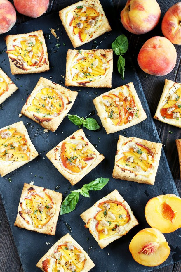 Peach Basil Goat Cheese Tarts