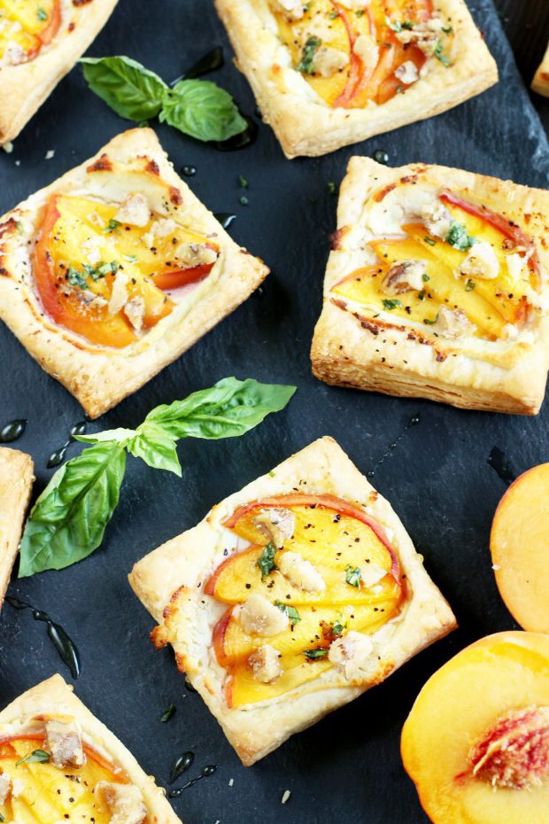 Peach Basil Goat Cheese Tarts