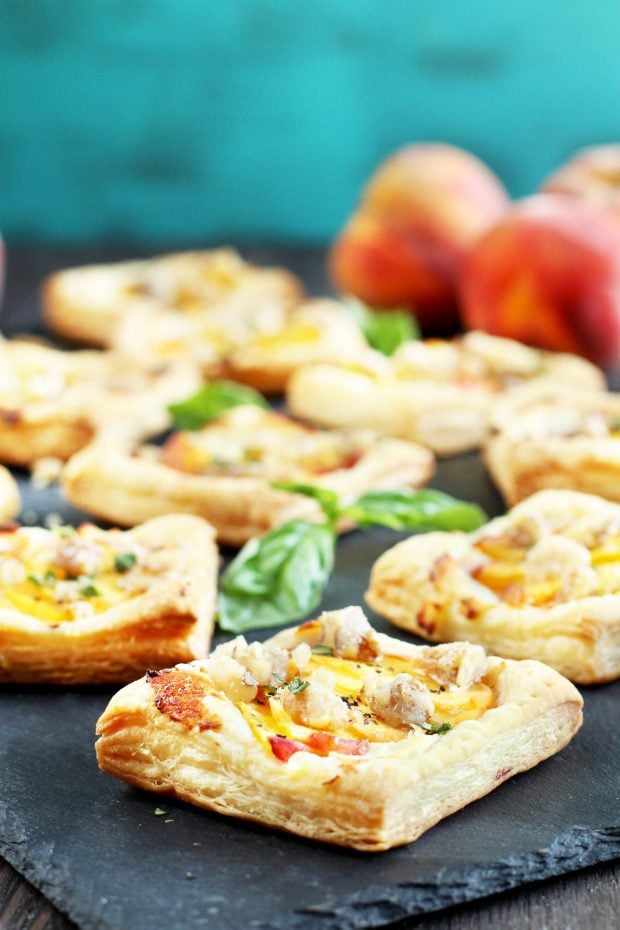 Peach Basil Goat Cheese Tarts