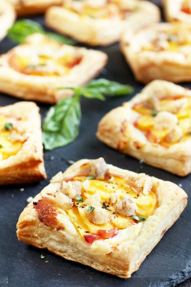 Peach Basil Goat Cheese Tarts