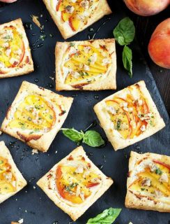 Peach Basil Goat Cheese Tarts