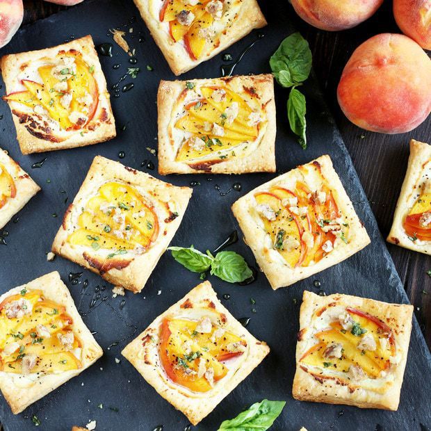 Peach Basil Goat Cheese Tarts