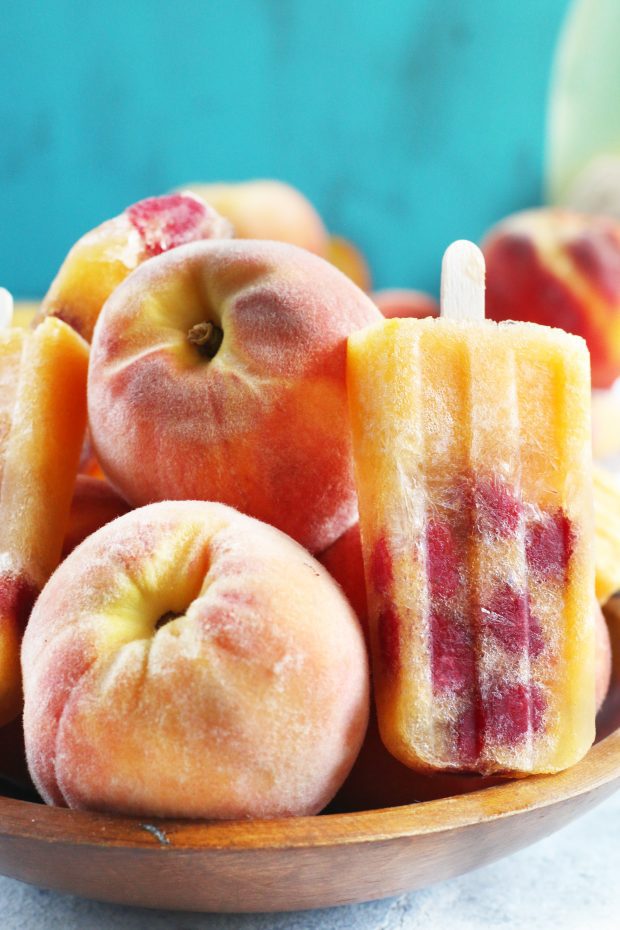 Raspberry Peach Prosecco Popsicles