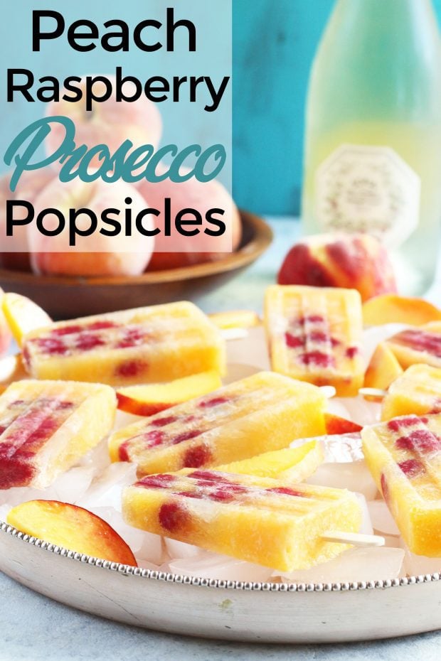 Raspberry Peach Prosecco Popsicles