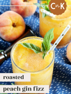 Roasted Peach Gin Fizz Pinterest Picture