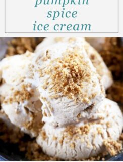 Pumpkin Spice Latte Ice Cream with Gingersnap Crumble Pinterest Image