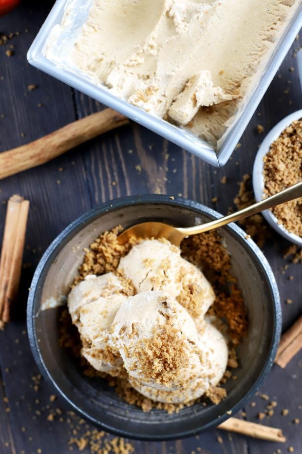 Pumpkin Spice Latte Ice Cream with Gingersnap Crumble