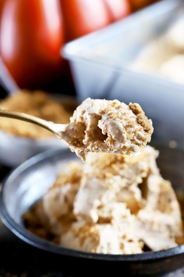 Pumpkin Spice Latte Ice Cream with Gingersnap Crumble