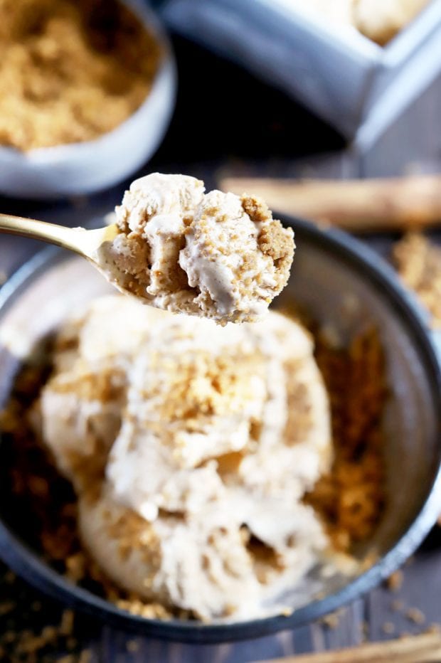 Pumpkin Spice Latte Ice Cream with Gingersnap Crumble