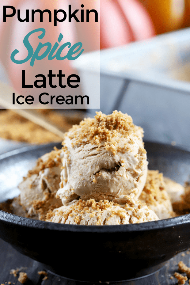 pumpkin spice latte ice cream with gingersnap crumble