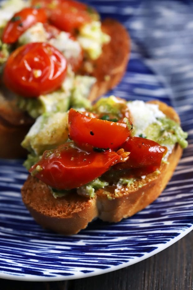 Avocado Ricotta Tomato Pesto Layer Dip