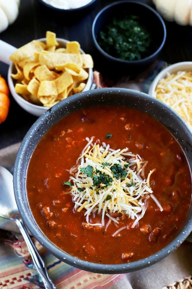 Slow Cooker Pumpkin Turkey Chili