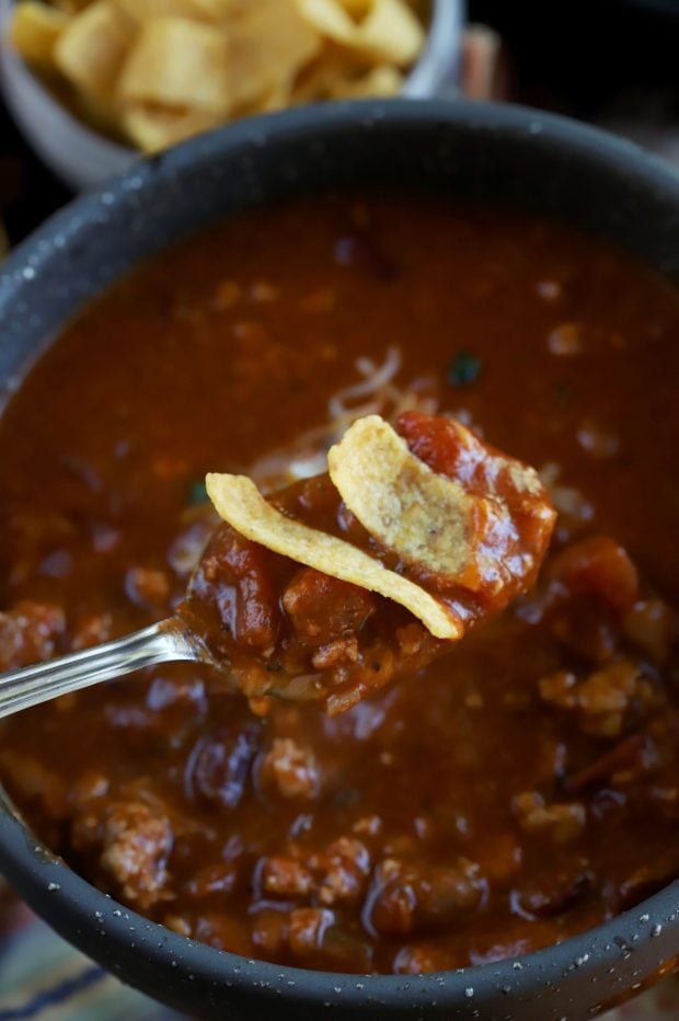 Slow Cooker Pumpkin Turkey Chili