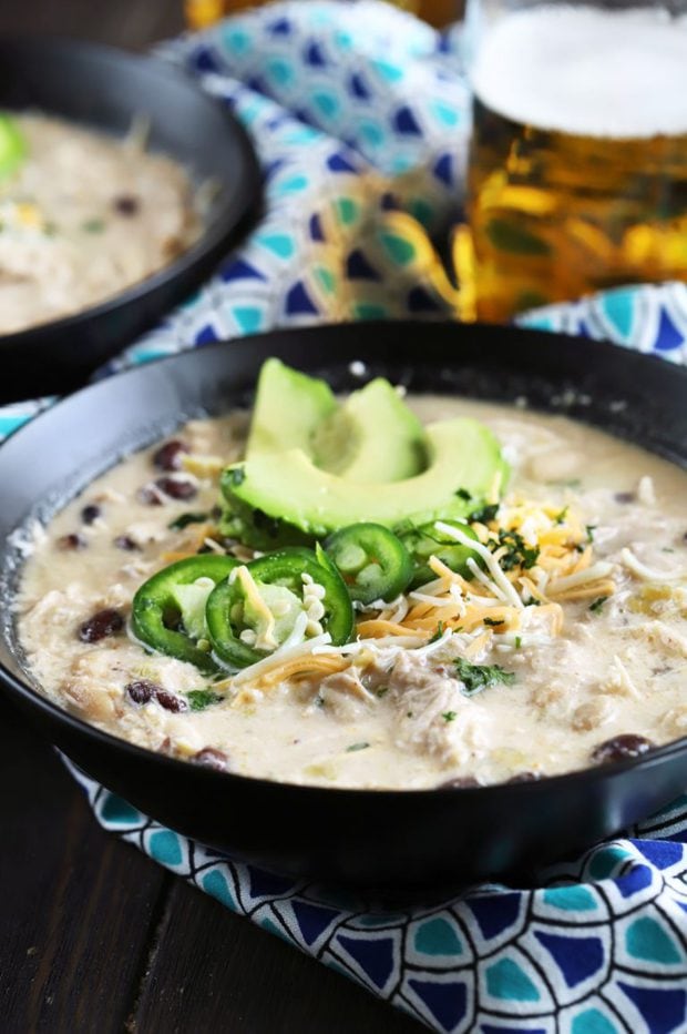 Slow Cooker Creamy White Chicken Chili