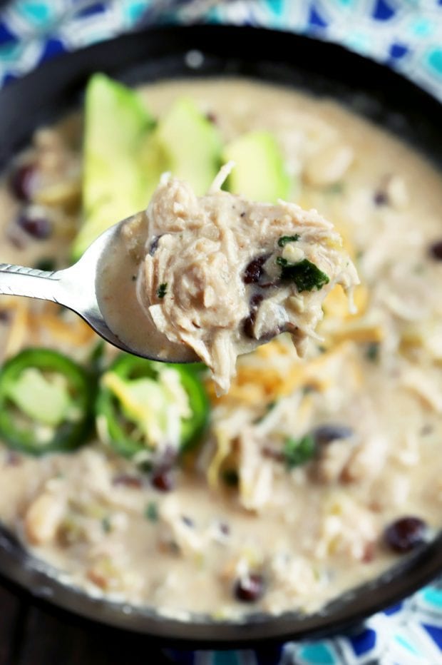 Slow Cooker Creamy White Chicken Chili