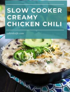 Slow Cooker Creamy White Chicken Chili Pinterest Graphic