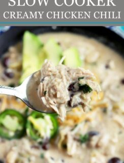 Slow Cooker Creamy White Chicken Chili Pinterest Image