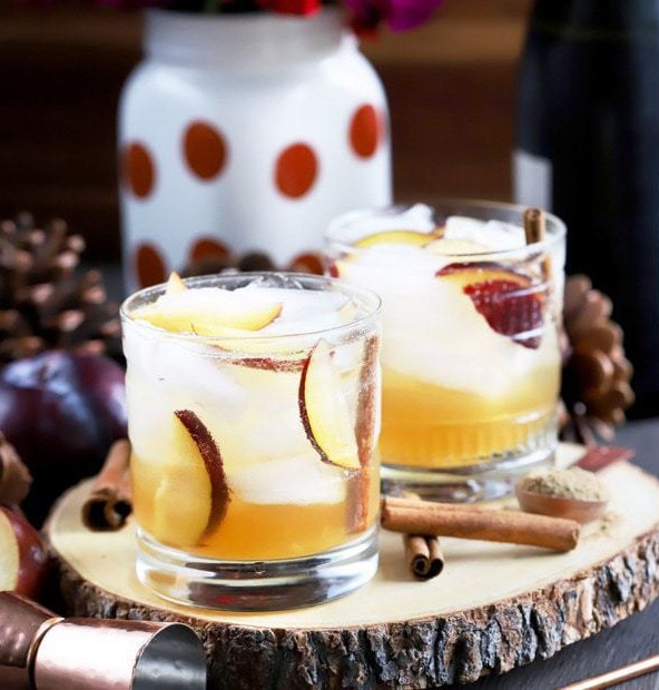 Spiced Plum Smash Cocktail