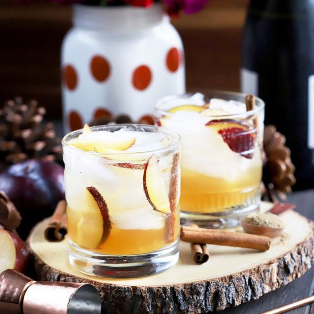 Spiced Plum Smash Cocktail