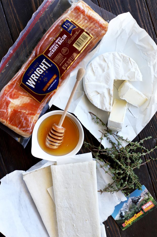 Bite-Sized Baked Bacon Brie Pockets