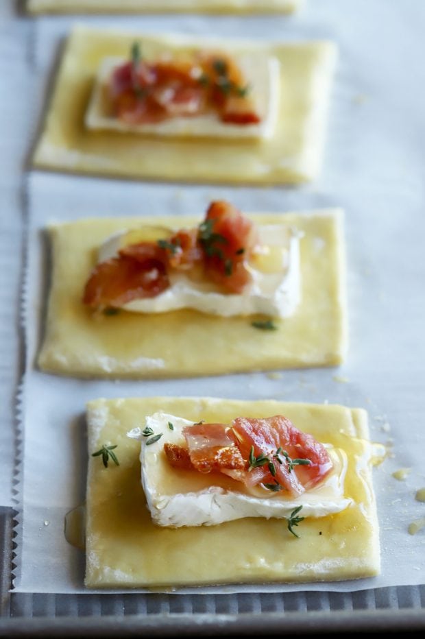 Bite-Sized Baked Bacon Brie Pockets