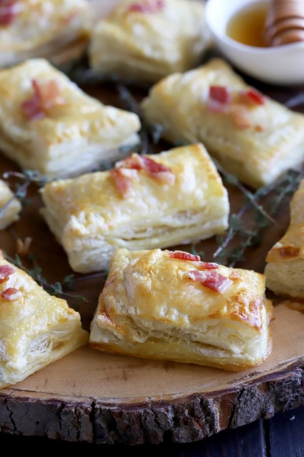 Bite-Sized Baked Bacon Brie Pockets