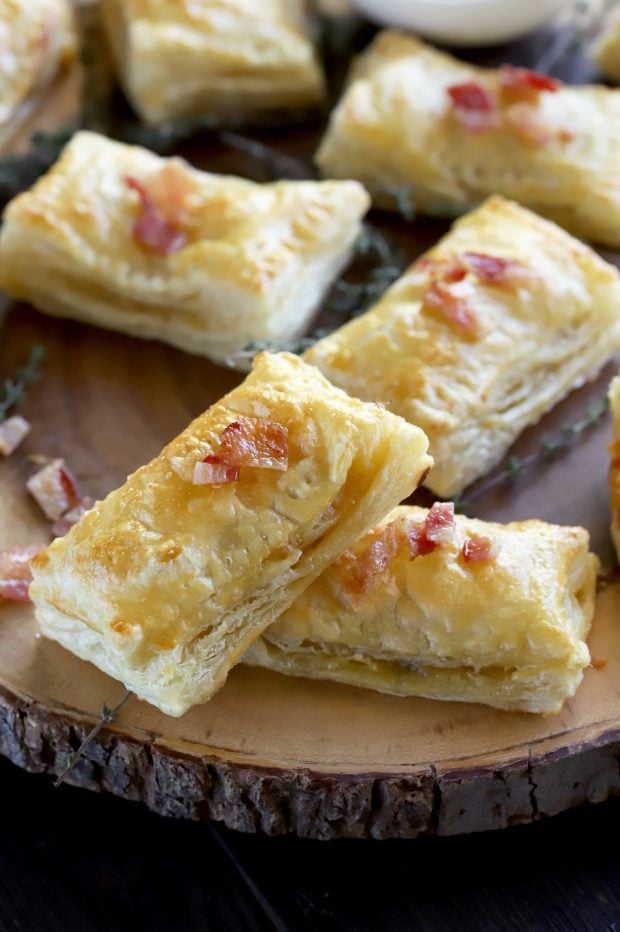 Bite-Sized Baked Bacon Brie Pockets