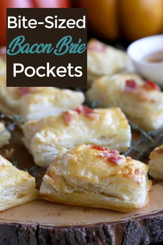 Bite-Sized Baked Bacon Brie Pockets