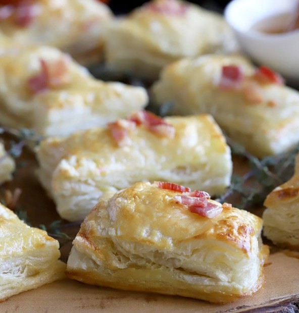 Bite-Sized Baked Bacon Brie Pockets