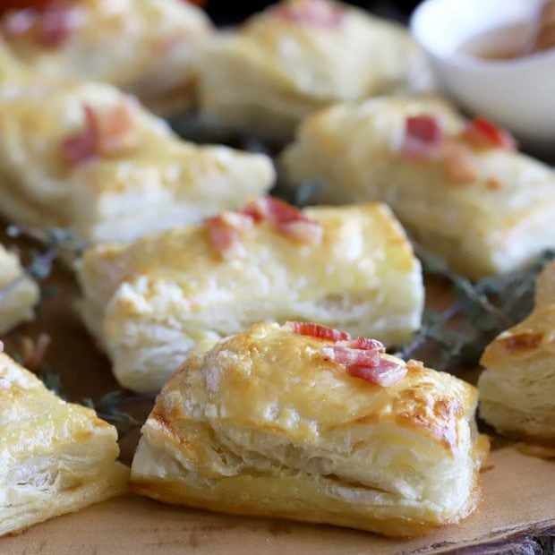 Bite-Sized Baked Bacon Brie Pockets