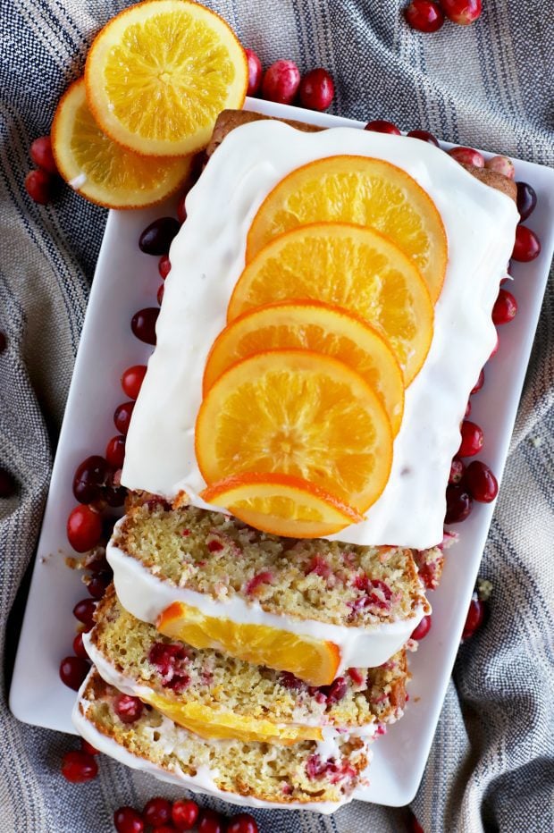 Ginger Cranberry Orange Loaf Cake