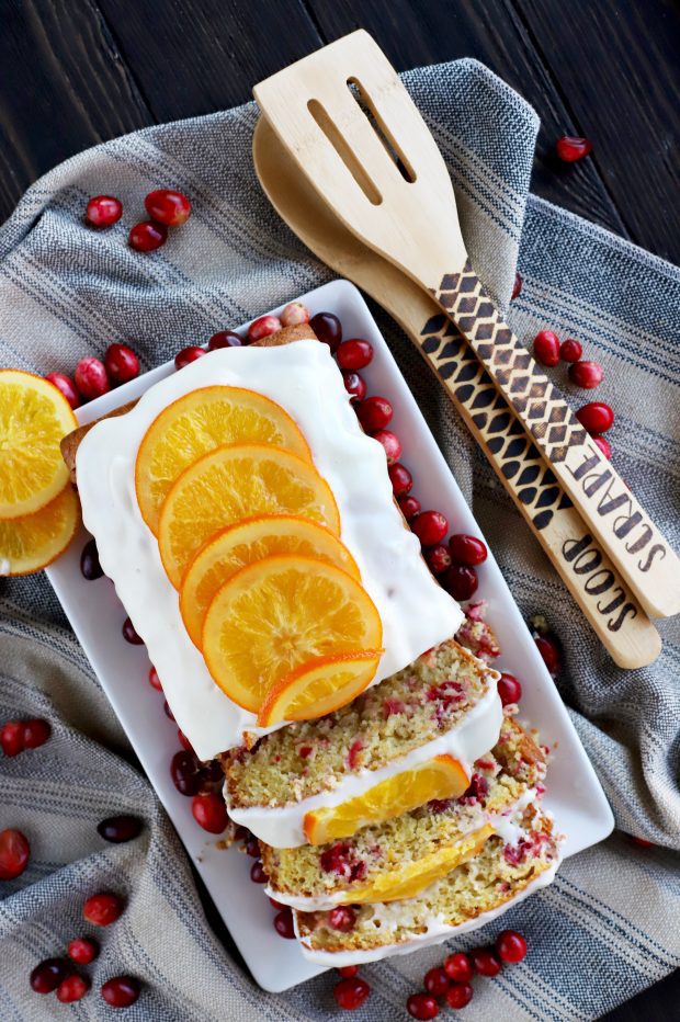 Ginger Cranberry Orange Loaf Cake