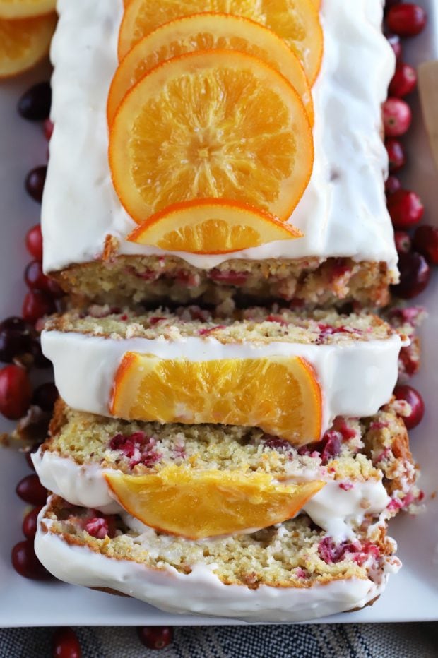 Ginger Cranberry Orange Loaf Cake