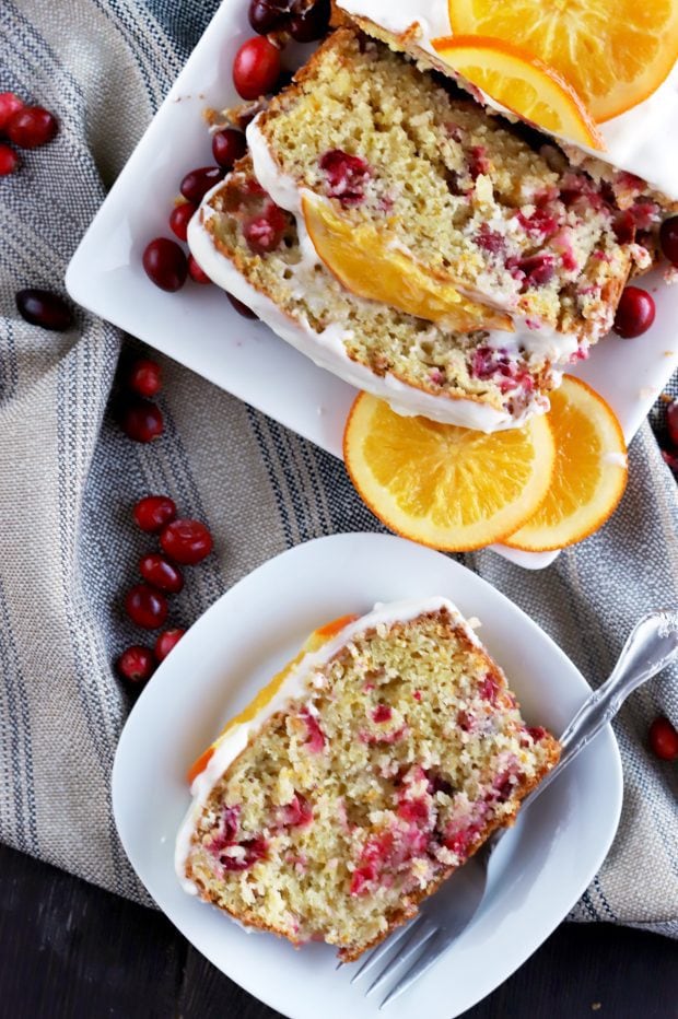 Ginger Cranberry Orange Loaf Cake