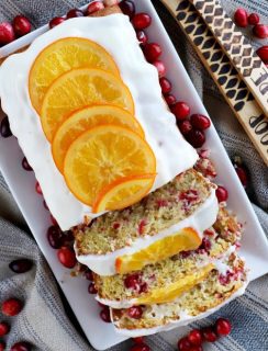 Ginger Cranberry Orange Loaf Cake