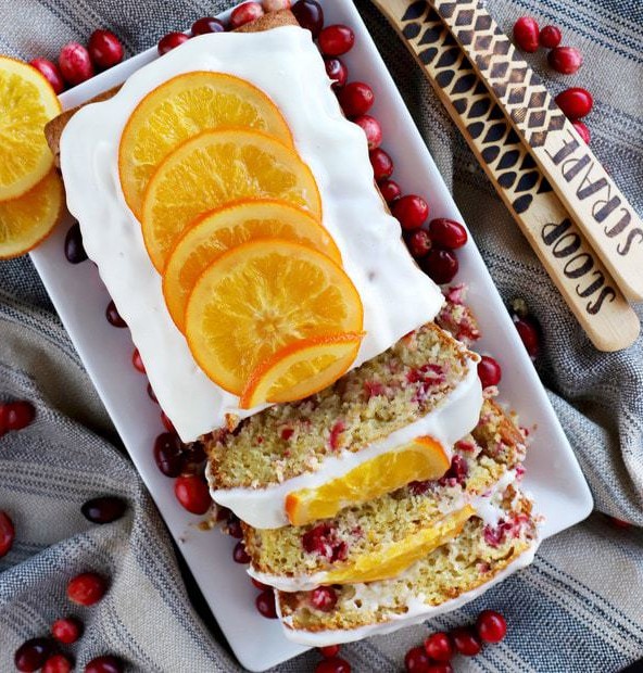 Ginger Cranberry Orange Loaf Cake