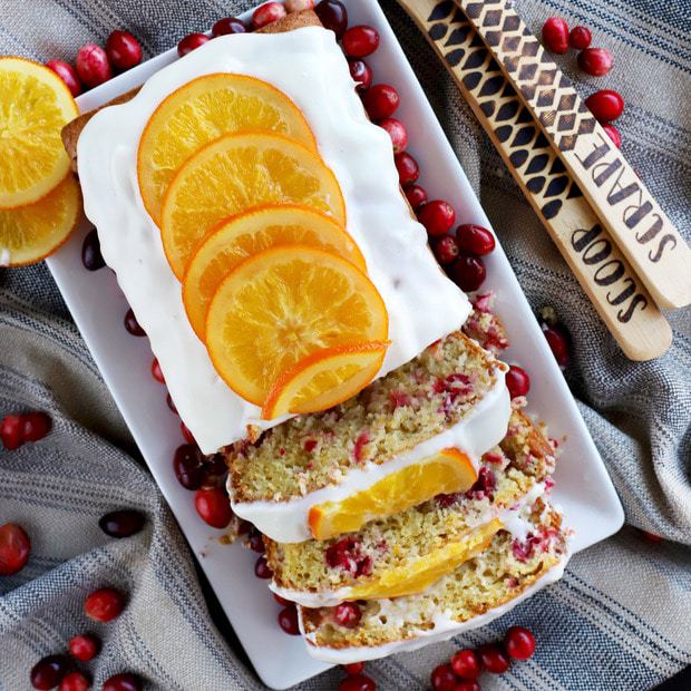 Ginger Cranberry Orange Loaf Cake