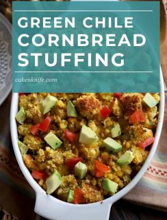 Green Chile Cornbread Stuffing Pinterest Image