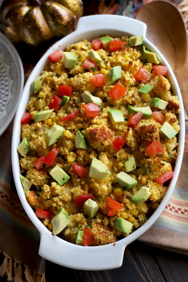 Green Chile Cornbread Stuffing casserole