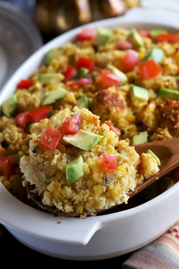 Green Chile Cornbread Stuffing Recipe | Cake 'n Knife